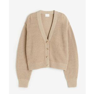 H&M Beige Rib Knit Cardigan